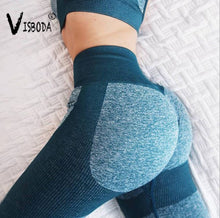Load image into Gallery viewer, Women Tracksuit Cropped Tank Top High Waist Legging Pants 2 Pieces Set Workout Fashion Female Sexy Seamless Fitness Match Suit