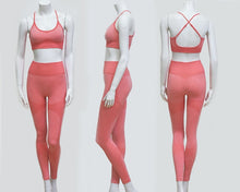Load image into Gallery viewer, Women Tracksuit Cropped Tank Top High Waist Legging Pants 2 Pieces Set Workout Fashion Female Sexy Seamless Fitness Match Suit