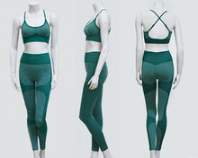 Load image into Gallery viewer, Women Tracksuit Cropped Tank Top High Waist Legging Pants 2 Pieces Set Workout Fashion Female Sexy Seamless Fitness Match Suit
