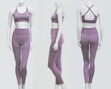 Load image into Gallery viewer, Women Tracksuit Cropped Tank Top High Waist Legging Pants 2 Pieces Set Workout Fashion Female Sexy Seamless Fitness Match Suit
