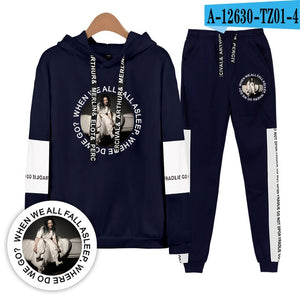 Billieeilish billie eilish 2 Piece Set Women Hip Hop Hoodies Sweatshirts Women/men Fashion Cool Hooded Casual Sport Suit
