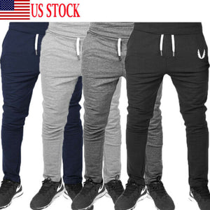 Simple Stylish Men Autumn Casual Sport Gym Slim Fit Trousers Running Joggers Gym Sweat Long Pants Male Casual Pencil Pants M-XXL