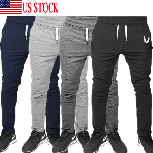 Simple Stylish Men Autumn Casual Sport Gym Slim Fit Trousers Running Joggers Gym Sweat Long Pants Male Casual Pencil Pants M-XXL