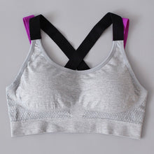 Load image into Gallery viewer, LUKITAS Women Sports Bra Top Fitness Push Up Cross Strap Sexy Yoga Bra Gym Running Padded Tank Jogging Fitness  Padded Vest Tops