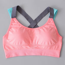 Load image into Gallery viewer, LUKITAS Women Sports Bra Top Fitness Push Up Cross Strap Sexy Yoga Bra Gym Running Padded Tank Jogging Fitness  Padded Vest Tops