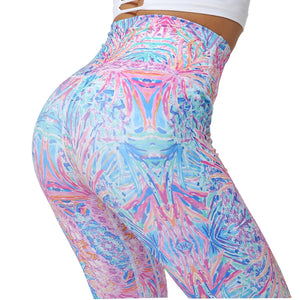 Female Plant Digital Print Fitness Yoga Leggings High Waist Hip Push Up Running Sports Yoga Leggings Sexy Outdoor Sport Leggings