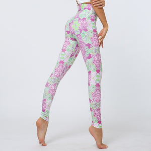 Female Plant Digital Print Fitness Yoga Leggings High Waist Hip Push Up Running Sports Yoga Leggings Sexy Outdoor Sport Leggings
