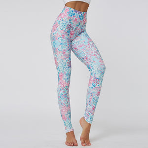 Female Plant Digital Print Fitness Yoga Leggings High Waist Hip Push Up Running Sports Yoga Leggings Sexy Outdoor Sport Leggings