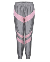 Load image into Gallery viewer, Women Tracksuits 2 Piece Set Reflective Zip Crop Top Pants Windbreaker Fashion Female Loose Glow Jacket Coat Trousers Plus Size