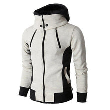 Load image into Gallery viewer, Men Hoodies Sweatshirts Winter Zipper Scarf Collar Sport Fleece Jackets Slim Fit Fake 2 Pieces Streetwear Plus Size Male Outwear