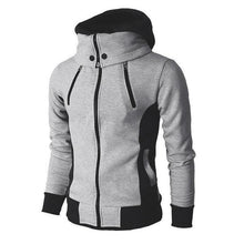 Load image into Gallery viewer, Men Hoodies Sweatshirts Winter Zipper Scarf Collar Sport Fleece Jackets Slim Fit Fake 2 Pieces Streetwear Plus Size Male Outwear