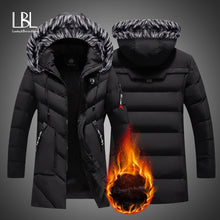 Load image into Gallery viewer, Winter Long Parkas Men Cotton Padded Brand Clothing Fashion Casual Slim Thick Warm Mens Coats Fur Hooded Overcoats Male Clothes