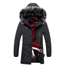 Load image into Gallery viewer, Winter Long Parkas Men Cotton Padded Brand Clothing Fashion Casual Slim Thick Warm Mens Coats Fur Hooded Overcoats Male Clothes