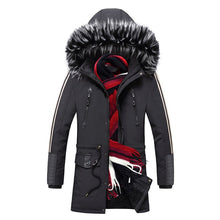 Load image into Gallery viewer, Winter Long Parkas Men Cotton Padded Brand Clothing Fashion Casual Slim Thick Warm Mens Coats Fur Hooded Overcoats Male Clothes