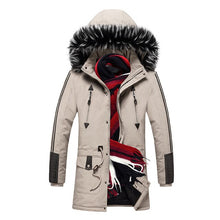 Load image into Gallery viewer, Winter Long Parkas Men Cotton Padded Brand Clothing Fashion Casual Slim Thick Warm Mens Coats Fur Hooded Overcoats Male Clothes