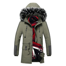 Load image into Gallery viewer, Winter Long Parkas Men Cotton Padded Brand Clothing Fashion Casual Slim Thick Warm Mens Coats Fur Hooded Overcoats Male Clothes