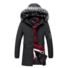 Load image into Gallery viewer, Winter Long Parkas Men Cotton Padded Brand Clothing Fashion Casual Slim Thick Warm Mens Coats Fur Hooded Overcoats Male Clothes