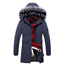Load image into Gallery viewer, Winter Long Parkas Men Cotton Padded Brand Clothing Fashion Casual Slim Thick Warm Mens Coats Fur Hooded Overcoats Male Clothes