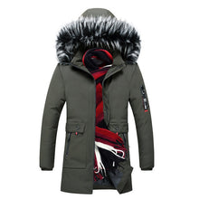 Load image into Gallery viewer, Winter Long Parkas Men Cotton Padded Brand Clothing Fashion Casual Slim Thick Warm Mens Coats Fur Hooded Overcoats Male Clothes