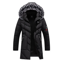Load image into Gallery viewer, Winter Long Parkas Men Cotton Padded Brand Clothing Fashion Casual Slim Thick Warm Mens Coats Fur Hooded Overcoats Male Clothes