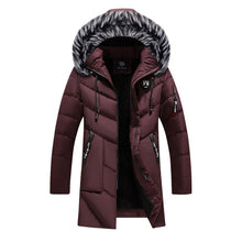 Load image into Gallery viewer, Winter Long Parkas Men Cotton Padded Brand Clothing Fashion Casual Slim Thick Warm Mens Coats Fur Hooded Overcoats Male Clothes