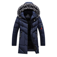 Load image into Gallery viewer, Winter Long Parkas Men Cotton Padded Brand Clothing Fashion Casual Slim Thick Warm Mens Coats Fur Hooded Overcoats Male Clothes