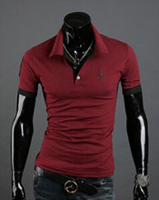 Load image into Gallery viewer, Summer Fashion Men Short-Sleeved Casual Style Fashion Short-Sleeved Top Popular Fashion Polo-shirt Solid Color Shirt