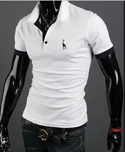 Summer Fashion Men Short-Sleeved Casual Style Fashion Short-Sleeved Top Popular Fashion Polo-shirt Solid Color Shirt