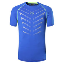 Load image into Gallery viewer, jeansian Men&#39;s Sport Tee Shirt Tshirt T-shirts Tops Running Gym Fitness Workout Football Short Sleeve Dry Fit LSL146 Blue2