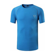 Load image into Gallery viewer, jeansian Men&#39;s Sport Tee Shirt Tshirt T-shirts Tops Running Gym Fitness Workout Football Short Sleeve Dry Fit LSL146 Blue2