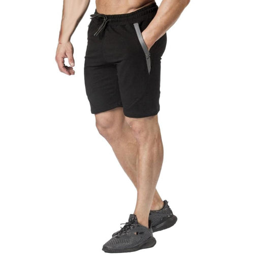 11.11 Summer Shorts Men Beach Sport Fitness Drawstring Elastic Waist Fifth Casual Pants Grey Solid Color Shorts with Zip Pocket