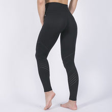 Load image into Gallery viewer, Solid Black Women Sport Pants Sexy Breathable Hollow Yoga Leggings High Elastic Gym Leggings Patchwork Hips Push Up Yoga Pants