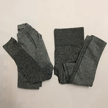 Load image into Gallery viewer, Women Yoga Set Gym Clothing Ombre Seamless Leggings+Cropped Shirts Workout Sport Suit Women Long Sleeve Fitness Set Active Wear