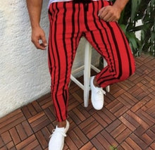 Load image into Gallery viewer, Men Casual Sport Pants Slim Fit Trousers Running  Stripe Sweatpants Men's Black Fashion Elastic Waist Pants Hip Hop Pants Homme