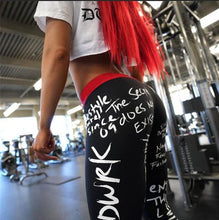 Load image into Gallery viewer, 2019 New Fashion Letter Print Leggings Women Slim Fitness High Waist Elastic Workout Leggings for Gym Sport Running Europe Size