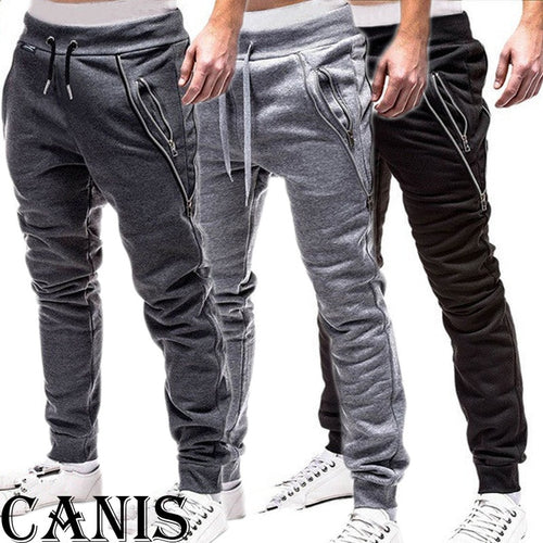 2019 Men Sport Pants Long Trousers Tracksuit Fitness Workout Joggers Gym Sweatpants Banded Pants European Jeans Pants