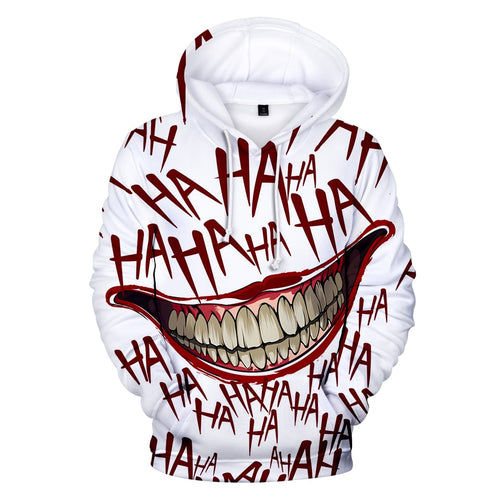 2019 haha joker 3D Print Sweatshirt Hoodies Men and women Hip Hop Funny Autumn Streetwear Hoodies Sweatshirt For Couples Clothes