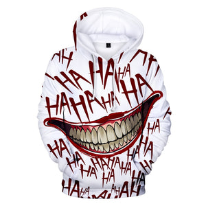 2019 haha joker 3D Print Sweatshirt Hoodies Men and women Hip Hop Funny Autumn Streetwear Hoodies Sweatshirt For Couples Clothes