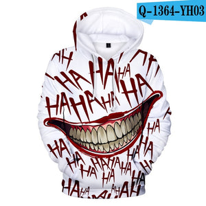 2019 haha joker 3D Print Sweatshirt Hoodies Men and women Hip Hop Funny Autumn Streetwear Hoodies Sweatshirt For Couples Clothes