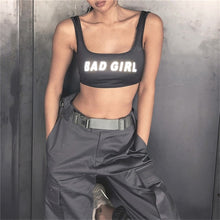 Load image into Gallery viewer, Women Summer Vest Top Letter Printed Sport Fitness U-Neck Sleeveless Tops 3M reflection Crop Top