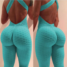 Load image into Gallery viewer, Women Sexy Pink Bodycon Jumpsuit Fitness Bandage Backless Bodysuit Chic Fashion Summer Female Stretch Workout Push Up Jumpsuit