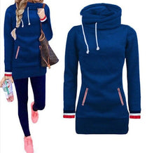 Load image into Gallery viewer, Black Ulzzang Sport Turtleneck Sweatshirt Women Warm Hooded Tunic Hoodies Slim Fit Poleron Mujer 2019 Bodysuit Red Stripe Hoodie