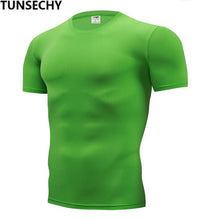 Load image into Gallery viewer, 2019 men&#39;s fashion T-shirt men&#39;s casual compression tight T-shirt short sleeve plain sport T-shirt
