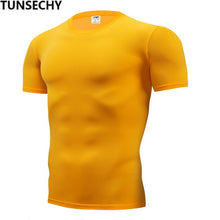 Load image into Gallery viewer, 2019 men&#39;s fashion T-shirt men&#39;s casual compression tight T-shirt short sleeve plain sport T-shirt