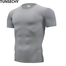 Load image into Gallery viewer, 2019 men&#39;s fashion T-shirt men&#39;s casual compression tight T-shirt short sleeve plain sport T-shirt